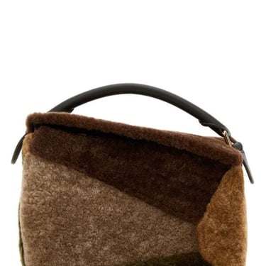 Loewe Women Multicolor Shearling Small Puzzle Handbag