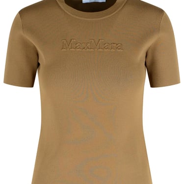 Max Mara 'Adelio' Hazelnut Viscose Blend T-Shirt Women