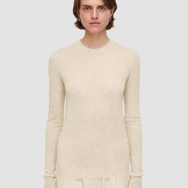 Cashair Round Neck Jumper - Oat Melange