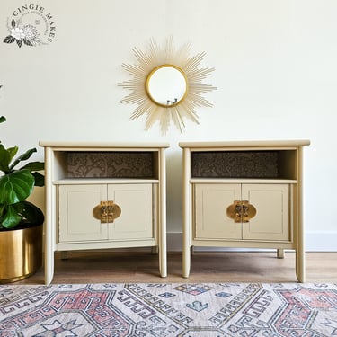 Refinished Beige Nightstands ***please read ENTIRE listing prior to purchasing SHIPPING is NOT free 