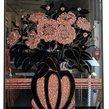 1980’s Etched Floral Mirror 