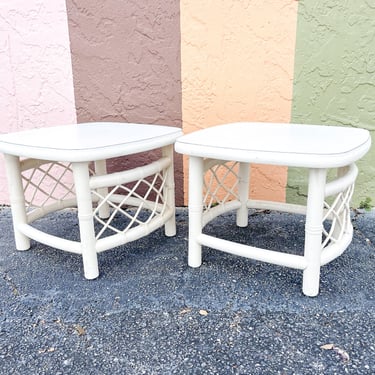 Pair of Petite Ficks Reed Side Tables