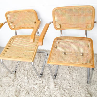 Marcel Breuer Chairs with Arms in a Blonde Stain (SOLD SEPARATELY) 