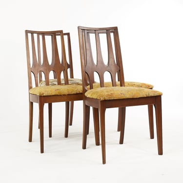 Broyhill Brasilia Mid Century Walnut Dining Chairs - Set of 4 - mcm 