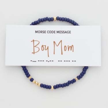 Boy Mom Morse Code Bracelet By LEILA Jewelry Shop, Mother's Day Gift for Her, Gift For New Mom, Baby Shower Gift for Mom 