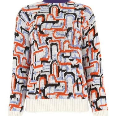 Prada Woman Embroidered Wool Blend Sweater