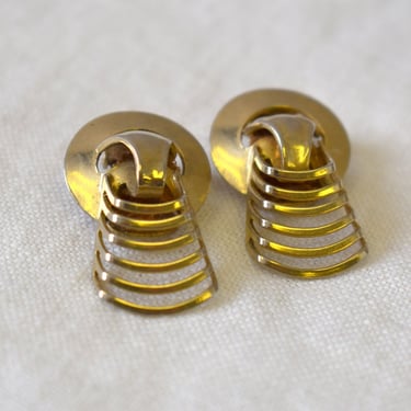 1950s Gold  Clip Earrings 