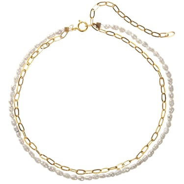 Lamera Pearl + Gold Anklet