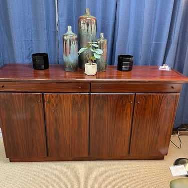 Sideboard/Credenza<br />Manufactured by Dyrlund<br />Rosewood<br />L 66 x D 18 x H 36