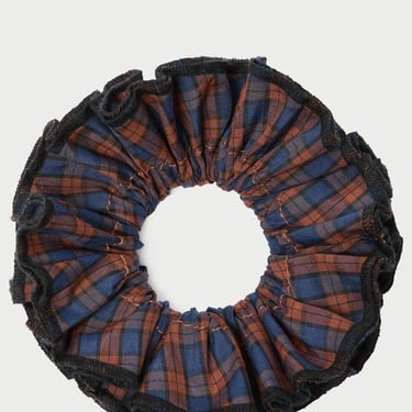 Felice Navy/Rust Plaid Scrunchie