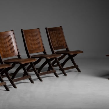 Slatted Wooden Folding Chairs