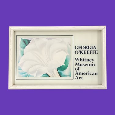 Vintage Georgia O'Keeffe Print 1980s Retro Size 11x17 Contemporary + The White Flower (White Trumpet Flower) + Floral Wall Art + Home Decor 