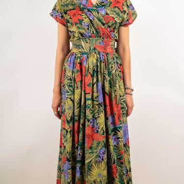 1980's / 1990's IMPROMPTU tropical wrap dress