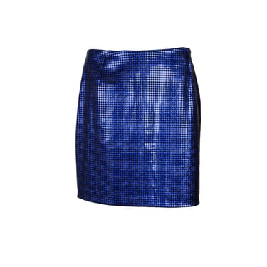 Versace Blue Metallic Skirt