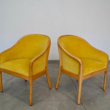 Pair of 1970's Ward Bennett Arm Chairs - Refinished & Reupholstered 