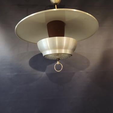 Vintage MCM Pull Down Pendant Light 21.5 x 22.5