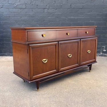 Mid-Century Modern Credenza with Brass Accent Pulls, c.1960’s 