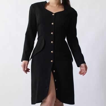 Vintage Tailored Dome Button Dress