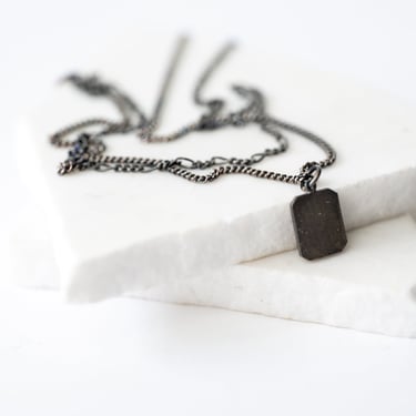 Sterling Silver Blank 'Whispered Notes III' Pendant Necklace