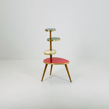 BIG German Plant Stand, Colorful Vintage Mid-Century Minimalist Indoor Plant Stand Side Table Retro flower table 1950s 