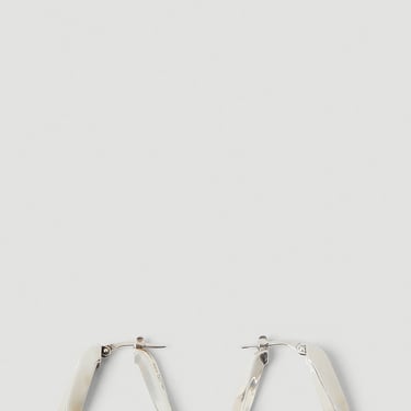 BOTTEGA VENETA Triangle Cord Earrings in Silver