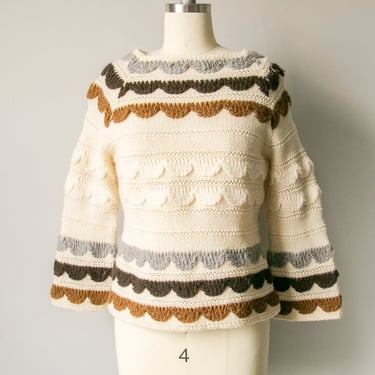 1960s Sweater Wool Knit Pullover S 