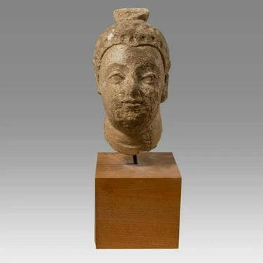 Gandharan Stucco Buddha Head Fragment