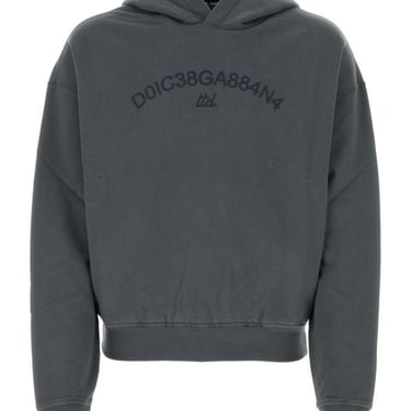 Dolce & Gabbana Men Charcoal Cotton Sweatshirt