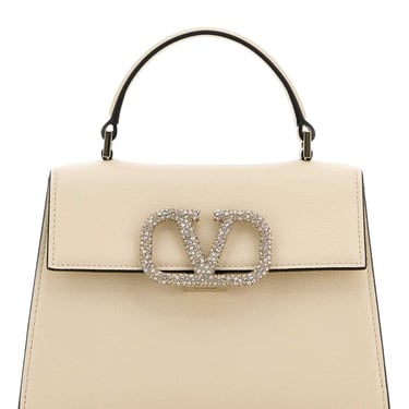 Valentino Garavani Women Ivory Leather Small Vsling Handbag