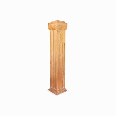 Vintage Wooden Pedestal Sculpture Stand 