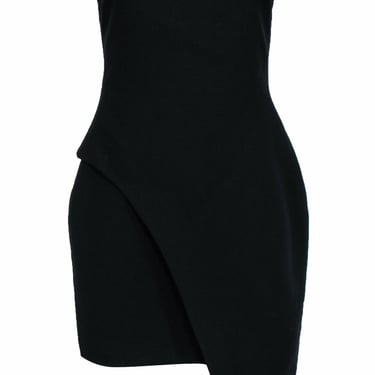 Elizabeth & James - Strapless Black Sheath Dress w/ Asymmetrical Hem Sz 8