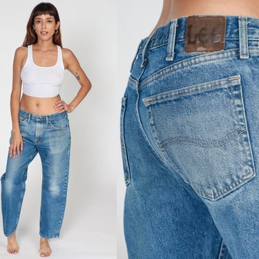 Vintage 90s Riders Mom Jeans High Waisted baggy 90s jeans High Rise Dark  Blue Wash Denim Pants Buckle Back Wide Leg Blue Jeans Size 27