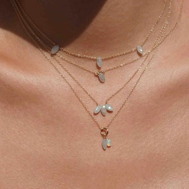 Aquamarine + Opal Jamine Necklace