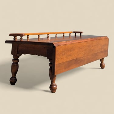 Early American Coffee Table, Solid Wood, Drop Leaf, Traditional, Living Room 