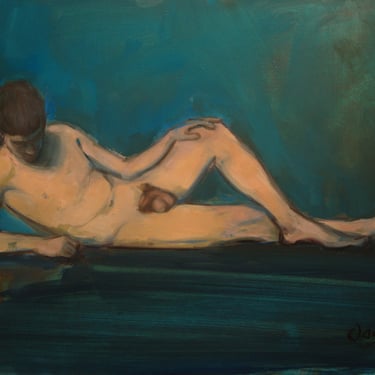 Male Nude-Original Artwork-Giclee-Archival Reproduction Print-Impressionist-Erotic-Figure Study-Impressionist-Fine Art 