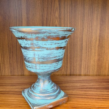 Blue and Gold MCM Ceramic Vase