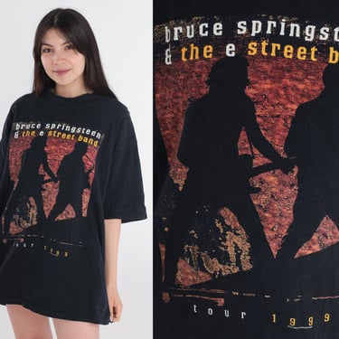 1999 Bruce Springsteen T Shirt E Street Band Tour T Shirt Concert Shirt 1990s Band Tee Vintage Black Rock T Shirt Rocker Extra Large xl 
