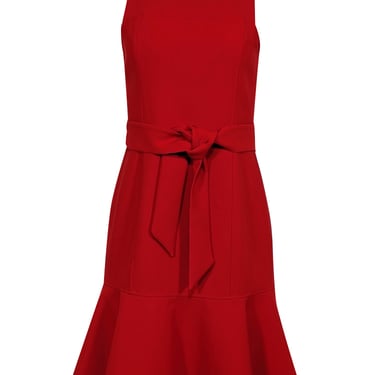 Cinq a Sept - Red Sleeveless Tie Waist Dress Sz 6