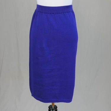 NWT 90s Sweater Knit Skirt - Deadstock w/ Tag - Blue Cotton w/ Bit of a Purple Tint - Pappagallo - Vintage 1990s - Sz Medium M 