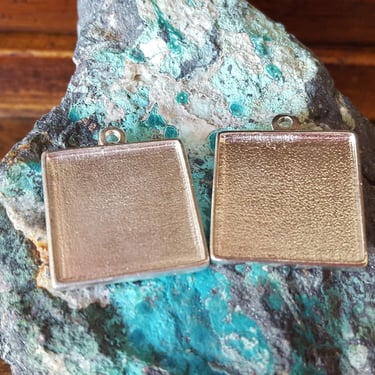 Fillable Pewter Pendant~Double Sided Square Pendant~Silver Plated Pewter Jewelry Quality Finding~DIY Jewelry~Mosaics Resin~JewelsandMetals. 