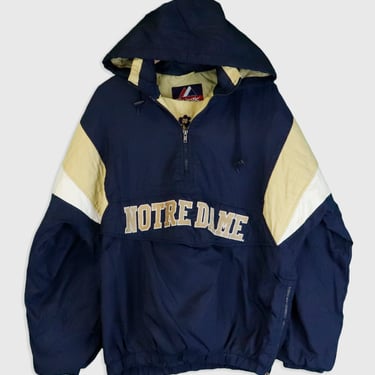 Vintage Notre Dame Embroidered Front Pocket Jacket Sz M