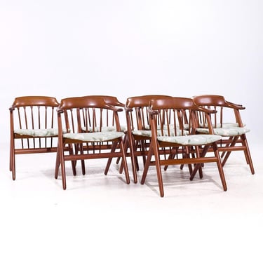 Svend Madsen Style Mid Century Danish Teak Dining Chairs - Set of 8 - mcm 