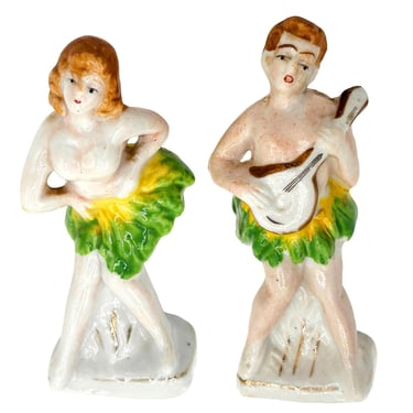 Vintage Marwal Hawaiian Girl Chalkware Bust Hibiscus Flower