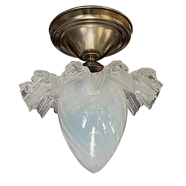 Opalescent Teardrop with Ruffled Shade Semi Flush Mount Light