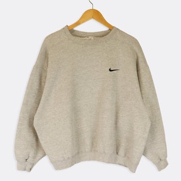 Vintage Nike Mini Swoosh Grey Sweatshirt Sz L