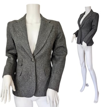 Evan-Picone 1970's Grey Wool Blazer I Suit Coat I Jacket I Sz Med I B: 37