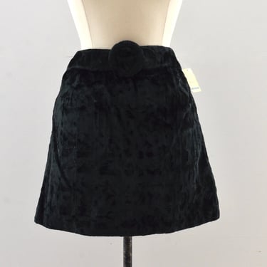 Vintage 60's Crushed Velvet Mini Skirt