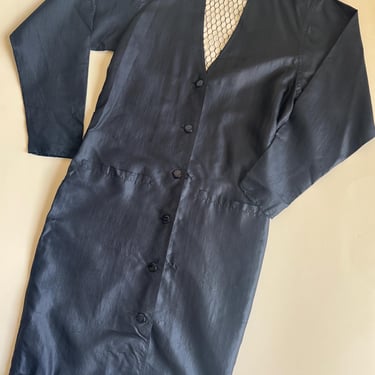 RESERVED for Rebecca - early 1980s Chantal Thomass black taffeta silk and net dress / small 