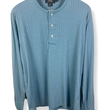 Vintage RRL Ralph Lauren Cotton Henley ~ XL ~ Tupelo Chambray ~ Pullover ~ Western / Cowboy ~ Work Wear ~ Indigo 