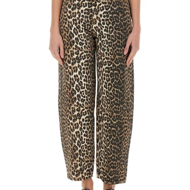 Ganni Women Leopard Print Denim "Stary" Jeans